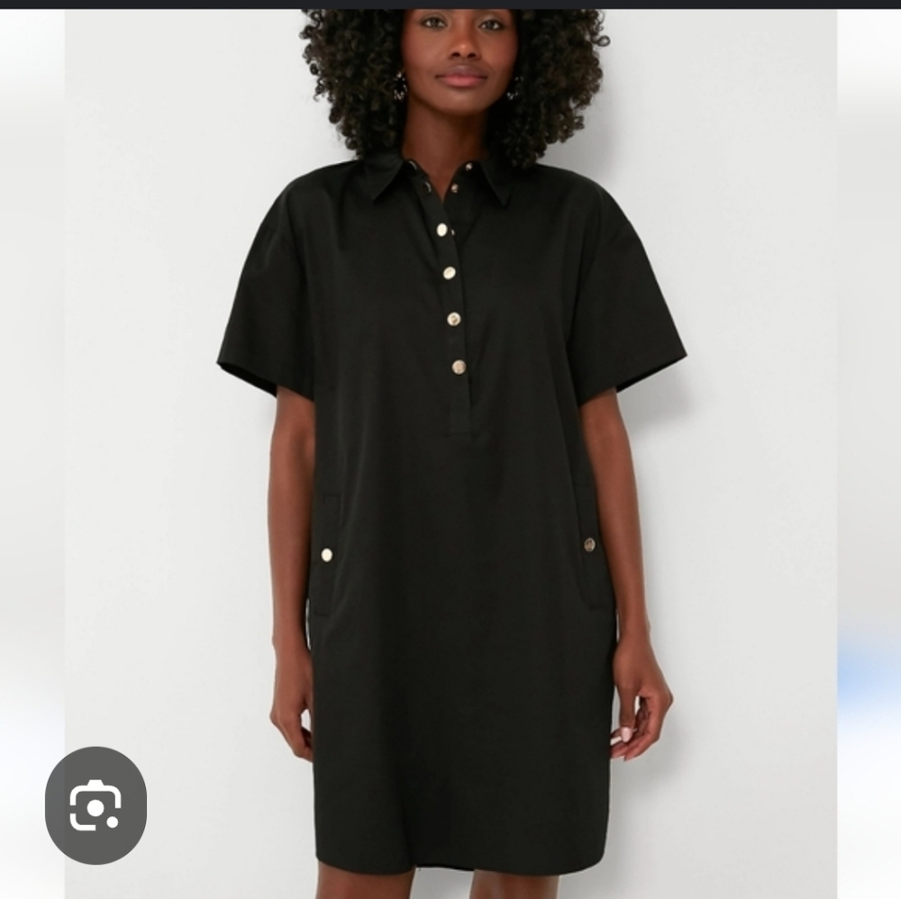 Tuckernuck Pomander place Oakley cotton mini shirt dress size Large Black
